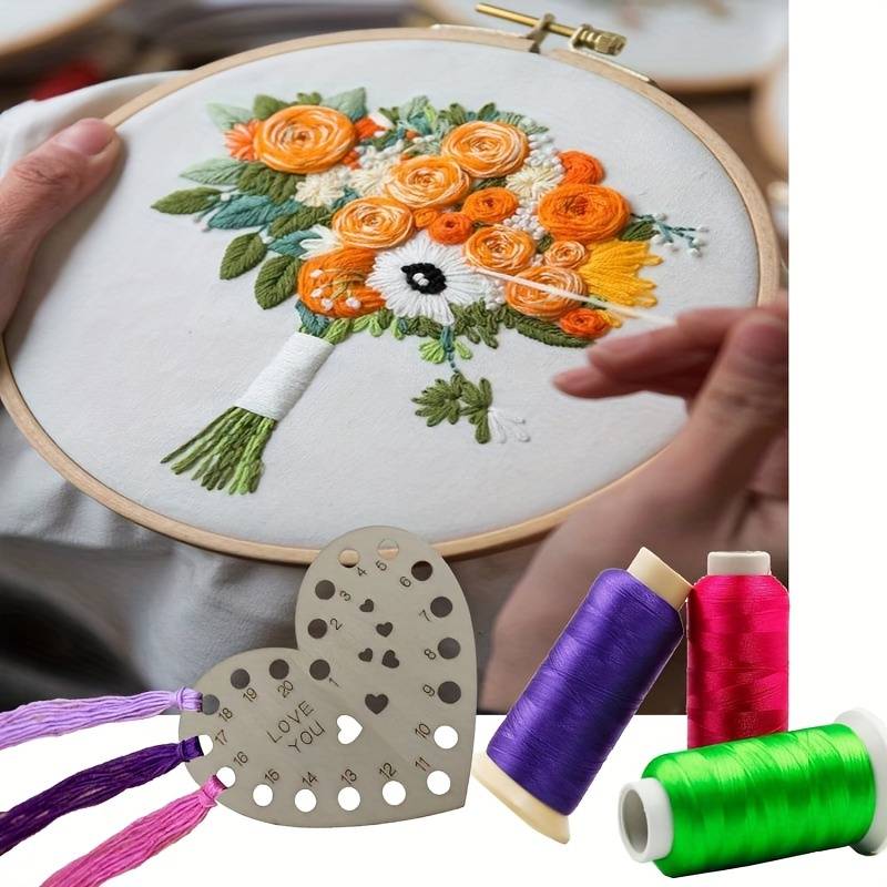 Wood Embroidery Floss Organizer Cross Stitch Thread Holder - Temu